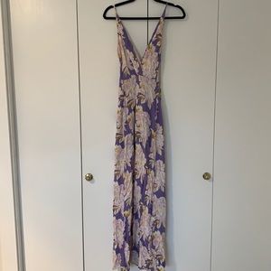Purple floral maxi dress